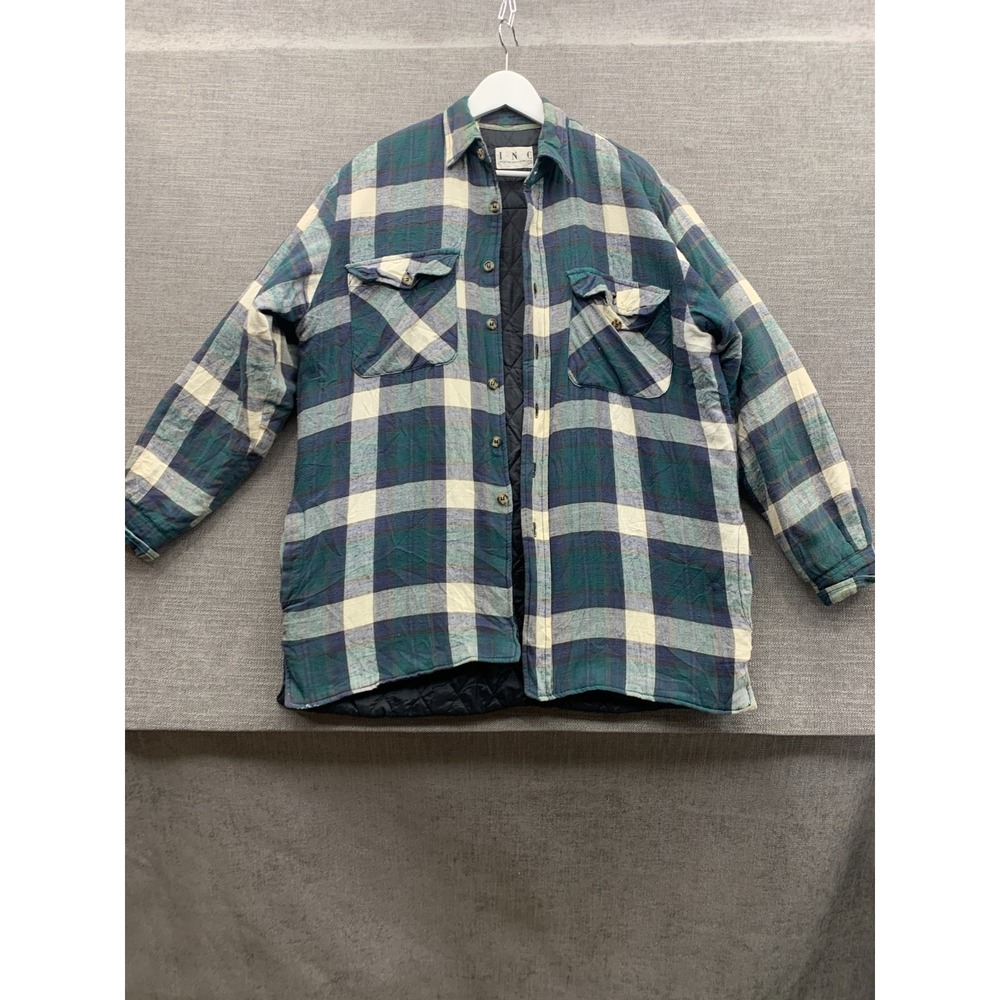 I.N.C. International Concepts Flannel Shacket Mens M Multi Plaid Quilted Lined